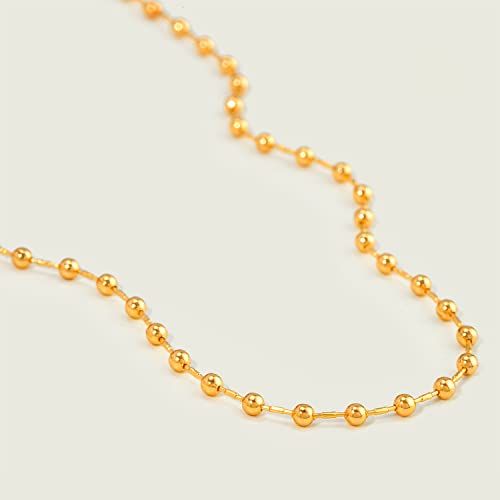 MEVECCO Anklet for Women Gold Chain 14K Gold Plated Dainty Boho Beach Summer Simple Foot Jewelry Ankle Bracelet - style: Ball Small