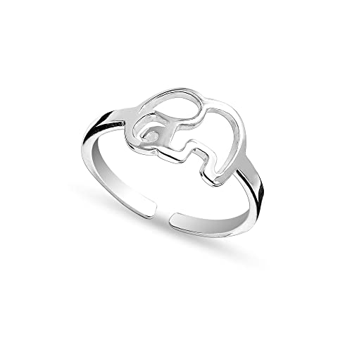 LeCalla 925 Sterling Silver Toe Rings for Women | Minimalist Classic Toe-Rings for Gifting Simple Open Adjustable Toe Band Ring for Women | Smoother and Comfortable to Wear - color: Lucky Elephant