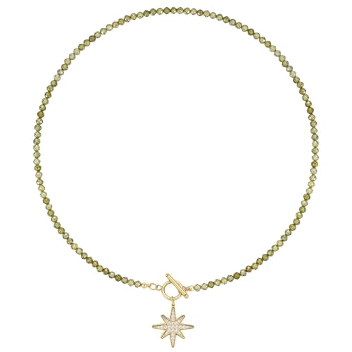 KissYan Beaded Choker Necklace for Women, Colorful Natural Gemstones Pearl Choker 14K Gold Plated Pendant Healing Crystal Necklace Handmade Stone Jewelry Gift | 14K Gold Plated Pendant Necklaces, Natural Gemstones Pearl Choker, Healing Crystal Chain, Hand