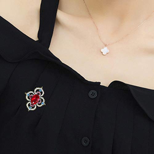 Brooch Pins for Women Girls Fashion Flower Crystal Rhinestone Pearl Jewelry - color: Color 5