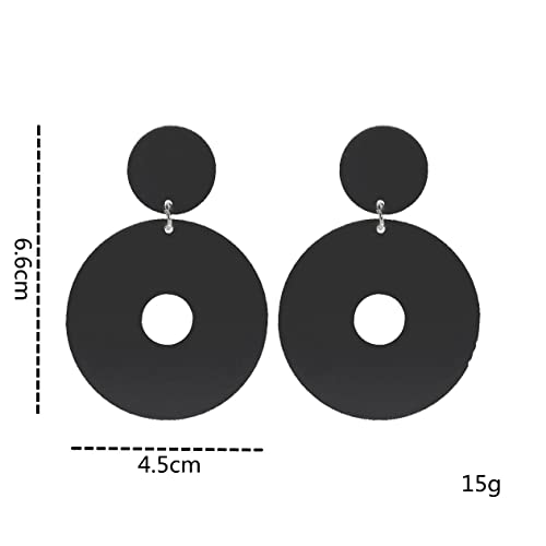 Acrylic Transparent Hollow Double Circle Round Dangle Earrings Geometric Statement Drop Earrings for Women Summer Holiday Cool Party Jewelry - color: 2pairs