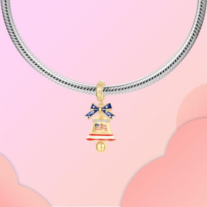 LUXILLA Love You Best Friend Grandma Wife Heart Charm 925 Sterling Silver Charms Fit for Bracelets Necklace Jewelry Gift for Women - color: Bell 250th Anniversary Charm