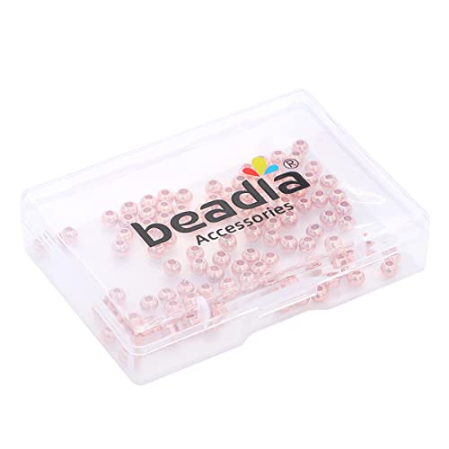 Rose Gold Plated Round Spacer Beads 4mm 100pcs for Jewelry Making Findings Non Tarnish - color: Rose Gold, size: 4mm