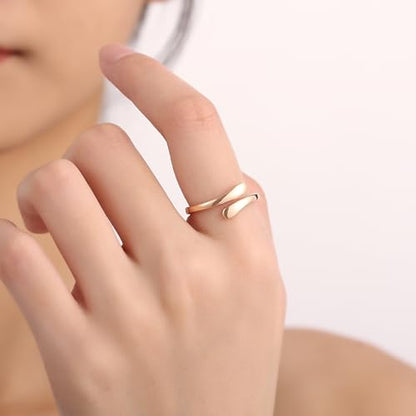 INBLUE Personalized 925 Sterling Silver Spiral Twist Ring for Women Customized Engraving Name/Date with Birthstones Adjustable Open Wrap Band Promise Ring Gift for Wedding Engagement - color: Style C3