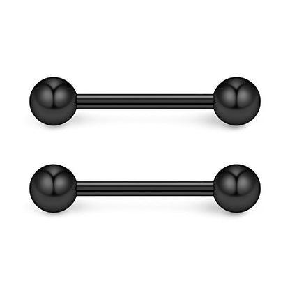 316L Stainless Steel Nipple Shield Barbell Ring Bar Body Piercing 14G - style: Mix Color(8pcs)-12mm