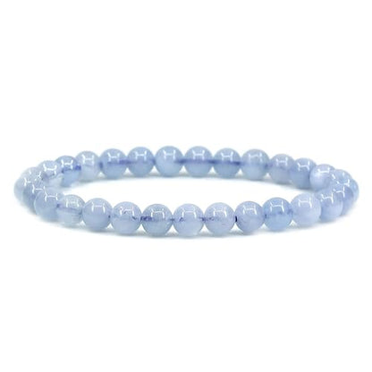 Angelstones Gemstones 6mm Round Beads Healing Crystal Bracelet for women | Natural Gemstone, Handmade Gifts for Women, Healing Crystal Round Beaded Stretch Bracelets, Unisex Jewelry for Women and Men - color: Aquamarine