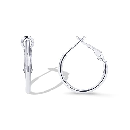 PAVOI Gold Hoop Earrings for Women, 14K Gold Plated Paddle-Back Hoops | Large Hoop Earrings, Lightweight Hoops, Gold Hoops, 925 Sterling Silver Posts - style: 20 Millimeters