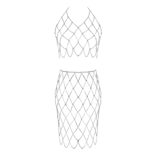 Women's Sexy Suit Body Chain - color: Silvery Color-Bra Body Garment Chain Waist Chain Suit-6