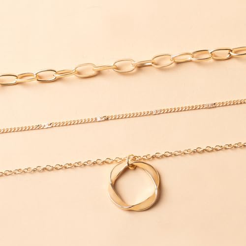 Artmiss Boho Layered Necklace Women Multilayer Long Chain Fashion Bar Pendant Necklace