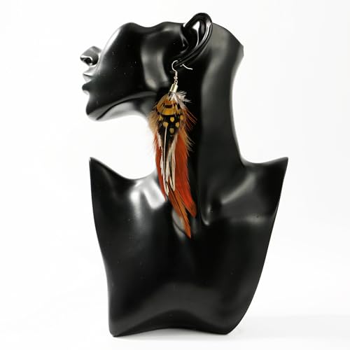 Bohemian Feather Dangle Earrings for Women with Shell Beads Long Tassel Design Drop Earrings - style: Style-Brown