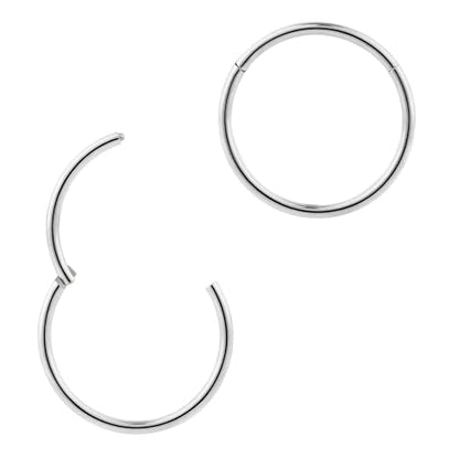 365 Sleepers 2Pcs G23 Titanium 18G (Standard Fit) Hinged Segment Ring Hoop – Implant Grade Nickel Free Septum Nose Lip Helix Tragus Earring Body Piercing Jewelry, 6mm- 13mm - style: 6mm Titanium