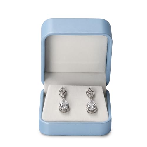 Oirlv Luxury Leather Earring Case Jewelry Box For Earrings Premium Jewelry Box Luxury Gift Case(Sky Blue) - color: Sky Blue, size: Earring Box