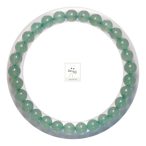 BANANE LAB Healing Crystal Beaded Bracelet, 4/6/8mm Beads for 6.5" Wrist | DIY Kit Included. Multiple Gemstone Options. Beaded Protection Bracelet Women Men Daily Wear. Handmade Crystal Jewelry Gift. - color: Green Aventurine, size: 6MM Beads (Fits 6.5" W