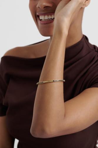 Ted Baker London Claudia Narrow Crystal Hinged Bangle Bracelet for Women - color: Gold/Black