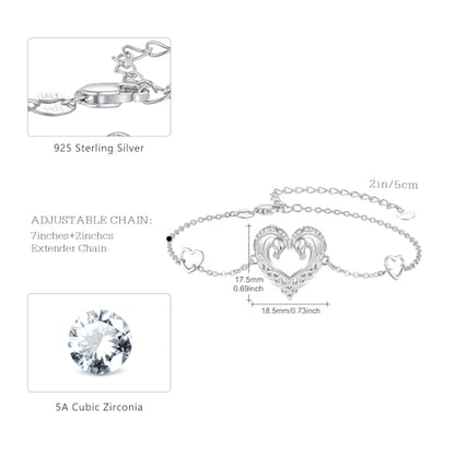 Animal Bracelet for Women 925 Sterling Silver Celtic Dragon/Horse/Wolf Bracelet Adjustable Bracelet Cute Animal Jewelry Gift for Women - style: Horse Bracelet