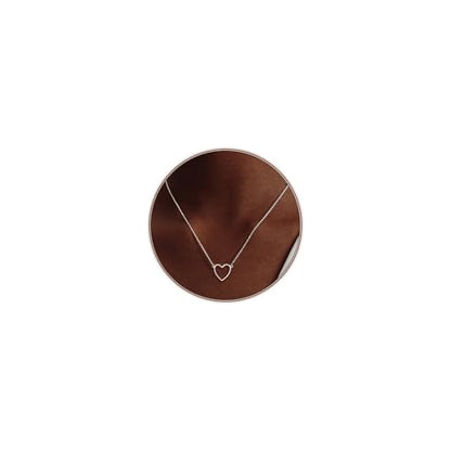 Airmb Heart Necklace for Women Gold/Silver Plated Trendy Heart Choker Lover Pendant Hypoallergenic Fashion Gold/Silver Necklace for Women Love Jewelry Gift for Women Girlfriend - color: Hollow-Heart-Silver