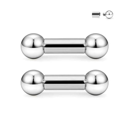 Ruifan Grade 23 Titanium Internally Threaded Nipple Piercing Jewelry Barbell Ring PA Tongue Rings Nipple Straight Body Piercing Jewelry for Women Men 16G 14G 12G 8G 6G 4G 2G - size: 4GA - 1/2" (12mm)