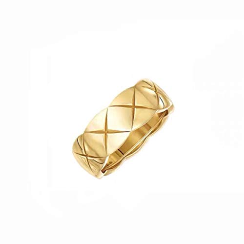 Shapes Studio 18k Gold Plated Rings for Women,Crush Wide Band Gold Plated Ring, Stacking Rings, Wedding Band Minimalist Style - color: Gold Mid