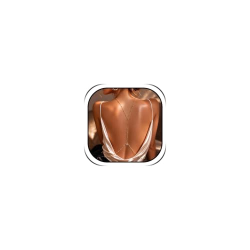 Back Necklace for Backless Dress Rhinestone Body Chain Jewelry for Women Backdrop Necklace Bridal Dress Crystal Wedding Jewelry Gift - color: A8：pearl