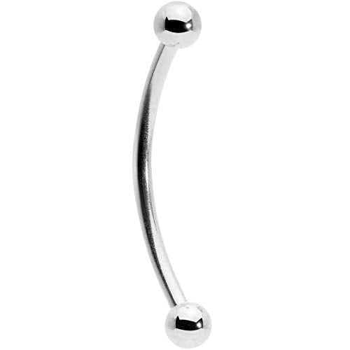 Body Candy 5/8” 316L Steel Curved Barbell Bridge Piercing ERL Tongue Ring Snake Eyes Piercing Jewelry 16G