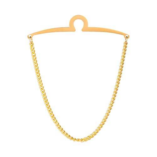 2pcs Set Men's Tie Chain Necktie Tie Clips Link Chain Gift Box - style: 2pcs Gold