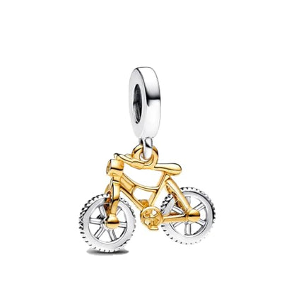 925 Sterling Silver Charms Pendants Mom Heart Dog koi fish Sea Turtle Football Charms for bracelet Pendants Beads Mom Sister Wife Family, Friends, Birthday gifts - style: Bicycle Pendants