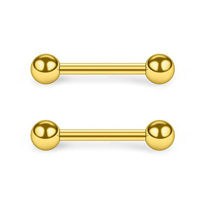 SCERRING 14G Nipple Rings 316L Stainless Steel Externally Threaded Nipplerings Tongue Bar Barbell Rings Piercing Retainer For Women Men - style: 12PCS - 1/2" (12mm)