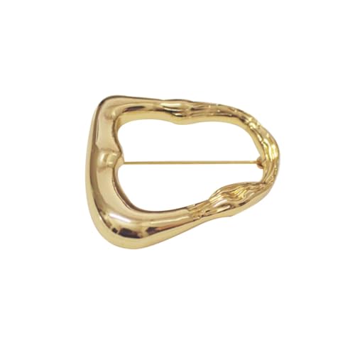 Irregular Hollow Geometric Brooch Pin Gold-Tone Lapel Pin for Women Men Fashion Metal Style Dress Suit Brooches Scarf Shawl Clip Accessory Minimalist Ladies Wedding Prom Dating Jewelry