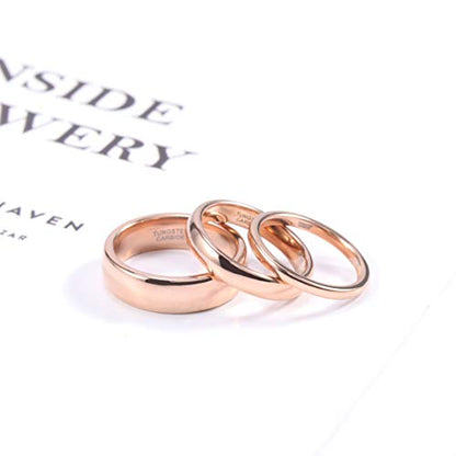 TRUMIUM 2mm 4mm 6mm 8mm Tungsten Wedding Band Ring for Men Women Silver/Rose Gold Plated/Rainbow/Gold Plated Domed High Polish Engagement Promise Rings Comfort Fit 4-15 - color: 2mm rose gold plated