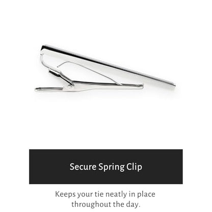 Silver Gold Gunmetal Onyx Tie Clip Tie Bar Made in Japan - color: Silver