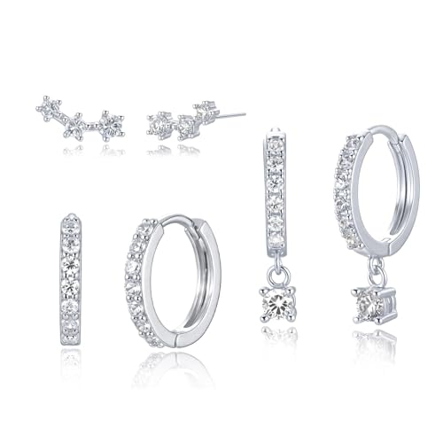Earrings For Women 14K Gold/18K White Gold Plated Hypoallergenic 925 Sterling Silver Stud Trendy Minimalist Style For Formal Everyday Prom Bridal Bridal Wedding