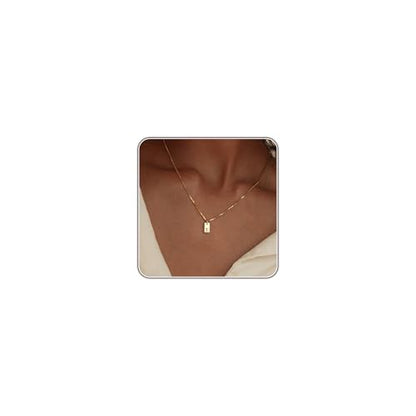 Initial Necklaces for Women 14K Gold Plated Letter Necklace Dainty Waterproof Pendant Necklace Personalized Gifts Trendy Gold Jewelry - color: E