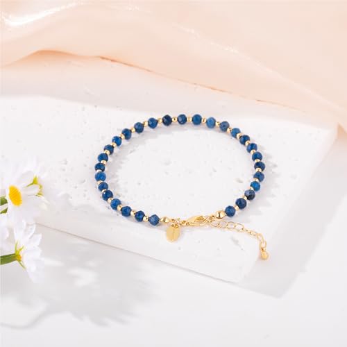 Inspirational Gifts Healing Natural Stone Bracelets for Women Anxiety Stress Relief Bracelet Handmade Jewelry for Friends Sister, Christmas Stocking Stuffers Thanksgiving Basket - color: Blue-Calmness
