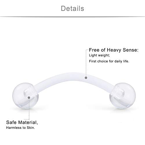 SCERRING 16 Gauge 10mm Curved Barbell Eyebrow Belly Lip Tragus Ring Piercing Jewelry - color: 16PCS - Silver