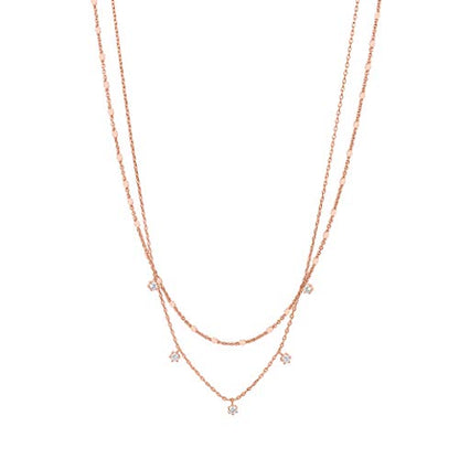 PAVOI 14K Gold Plated Dainty Layering Necklaces for Women | Snake Chain, Curb Link, Paperclip Layered Chains | Trendy Layering Necklace - style: CZ