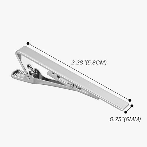 Roctee Tie Clips for Men, 3 Pack Men's Tie Clips Necktie Tie Bars Tie Pins for Men Accessories - style: Silver
