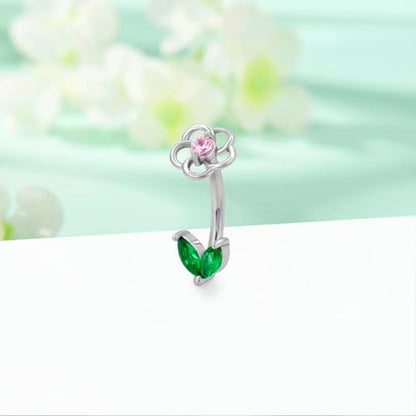 Flower Eyebrow Rings Piercing Jewelry, 16G Internally Threaded Rook Piercing Jewelry, 316L Stainless Steel Lip Labret Barbells 8mm - color: Silver-8mm