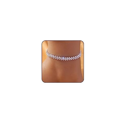 Sora Tuki Ankle Bracelets for Women Tennis Rhinestone Anklets for Women Butterfly Heart Star Cross Anklet Bracelet for Women Plus Size Anklet Bracelets for Big Ankle Beach Foot Jewelry - style: 1 - simple style