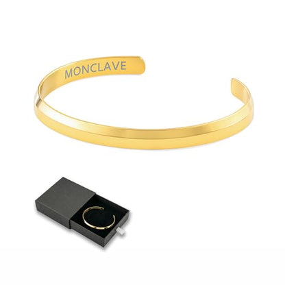 Silver Cuff Bracelet, Dainty Minimalist Unisex Bangle, Hypoallergenic, Tarnish-Resistant, Premium Eco Friendly Gift Box Included - color: Gold