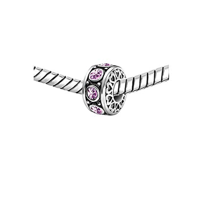 KunBead January-December Birthstone Birthday Heart Bead Charms Compatible with Pandora Bracelet for Mom Daughter Grandma Granddaughter Nana Auntie Wife Sister Best Friend - color: JUN