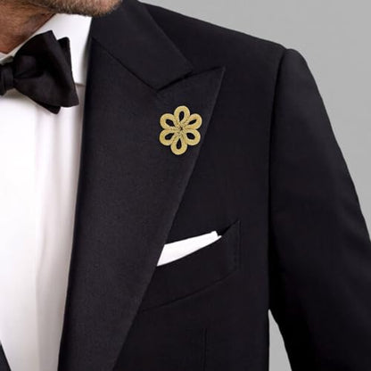 18K Gold Tone lapel Pins Brooch for Men Suit, Metal Flower Brooch Pins for Women, Mens Suit Accessories on Wedding Birthday Anniversary Father's Day. - color: Rope knot