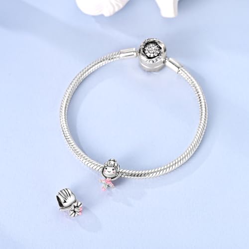 NARMO 925 Sterling Silver Charm Bead for Bracelets Silver Charms for Women - color: Dance Ballet
