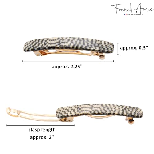 French Amie Bar Opera Small 2 1/4 Inch Hair Clip Barrette | Handmade Cellulose Acetate Automatic Clasp For Women Girls Teens Everyday Style - color: Opera