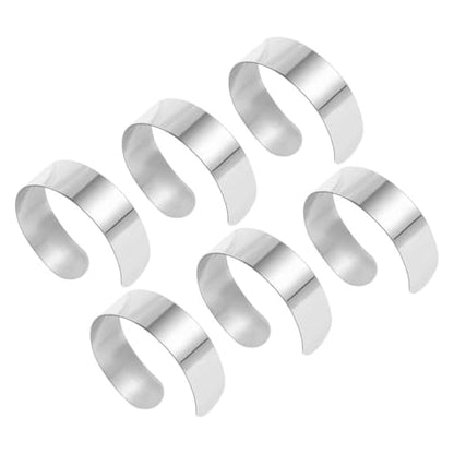 Operitacx Stainless Steel Open Cuff Bracelet Blanks 2.48 Inch Metal Bangle Set for DIY Jewelry Making Stamping and Engraving Supplies - color: 6Pcs-20mm