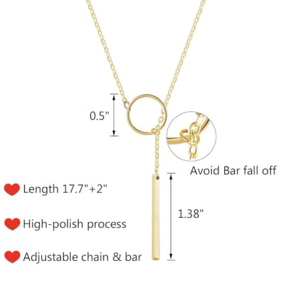 choice of all Rose Gold Necklaces Lariat Necklace for Women Slip Chain Necklace Y-Shaped Pendant Necklaces Trendy Jewelry Gifts - color: A1:rose gold necklace