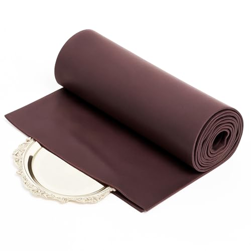 Jecery 1.1 Yard Anti Tarnish Silver Cloth by the Yard, Luxury Jewelry Silver Polishing Storage Protect Cloths for Silverware Flatware Silversmith Polishing (Brown) - color: Brown