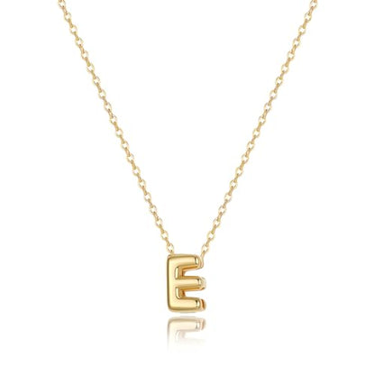 Initial Necklaces for Women Bubble Gold Silver Letter Necklace Dainty Personalized Charm Pendant Name Necklace Cute Non Tarnish Fashion Accessories Teen Gift Trendy Stuff Jewelry Gifts - color: Gold, style: E
