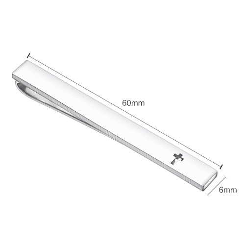 Unique Cross Tie Clips For Men Silver Black Gold Religious Christian Tie Clips For Men's Tie Accessories - style: silver tie clip cross