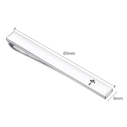 Unique Cross Tie Clips For Men Silver Black Gold Religious Christian Tie Clips For Men's Tie Accessories - style: silver tie clip cross
