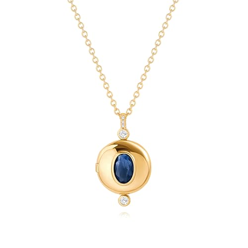 18k Gold Plated Chain Link Necklace for Women, Baroque Pearl/Compass Pendant Necklace - color: Locket